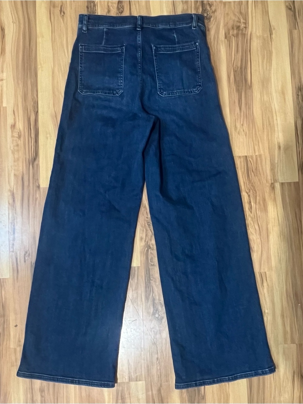 FRAME Le Slim Palazzo Patch Pocket High Rise Wide Leg Jeans Medium Wash Size 30 - Picture 6 of 9